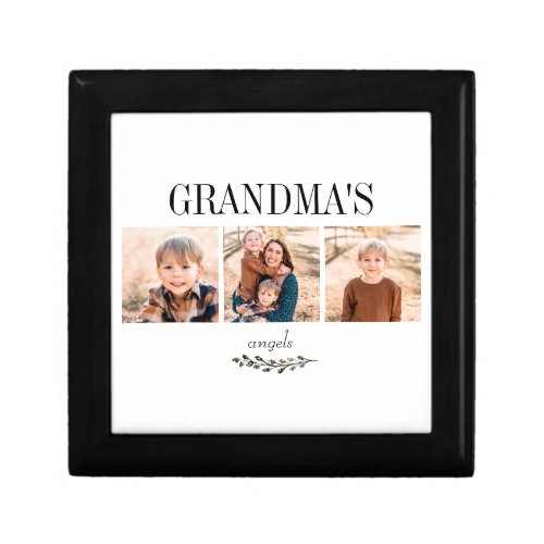 Grandmas Angels Photo Collage Foliage Jewelry Gift Box