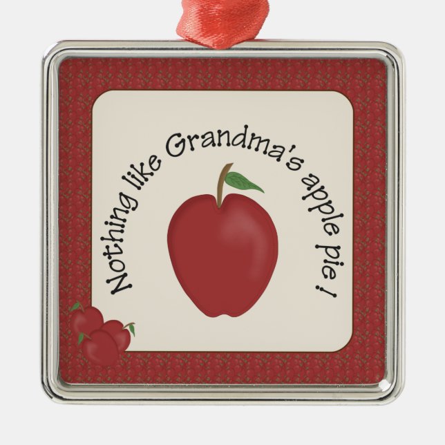 Grandma's Apple Pie Silver Ornament (Front)