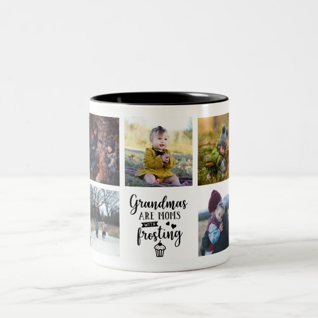 Grandmas are Moms with Frosting Custom Photo Mug (Center)