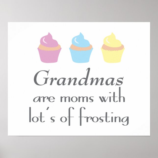 Grandmas Are Moms With Lots of Frosting Poster (Front)