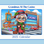 Grandmas At The Casino 2025  Calendar<br><div class="desc">Different Grandmas at the casino playing slot machine,  roulette,  and playing cards. Hitting jackpots and winning. 2025 Old Ladies at the casino calendar. Funny. Give as a gift or for yourself. For the person who like going to the casino.</div>