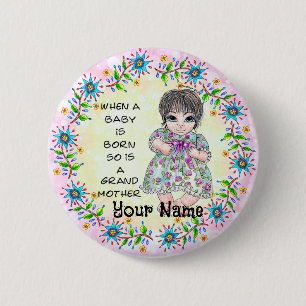 Grandmas Baby Girl  Button