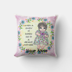 Grandmas Baby Girl Throw Pillow
