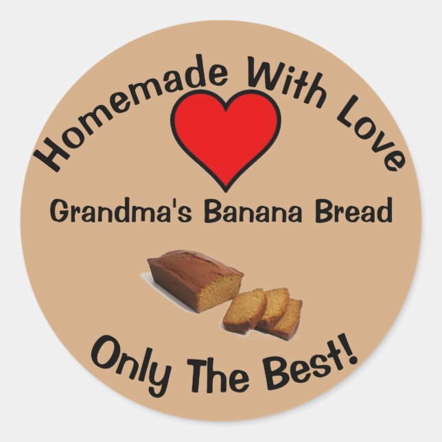 Grandma's Banana Bread Classic Round Sticker (Front)