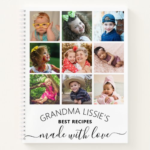 Grandmas Best Recipes Cookbook 10 Photo Collage Notebook