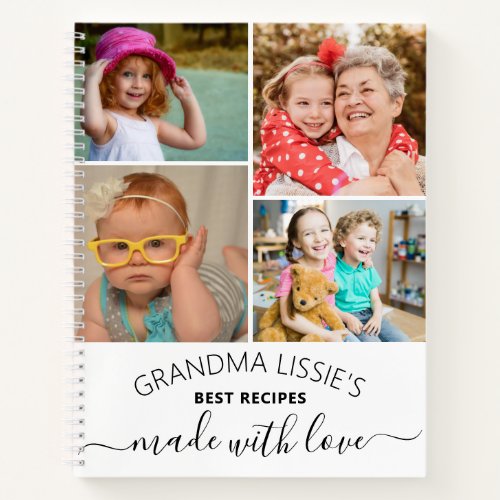 Grandmas Best Recipes Cookbook 5 Photo Collage Notebook