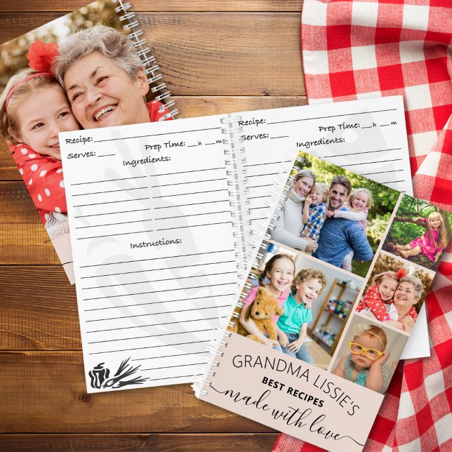 Grandma's Best Recipes Cookbook 6 Photo Collage Notebook (Grandma's Best Recipes Cookbook 6 Photo Collage Notebook)