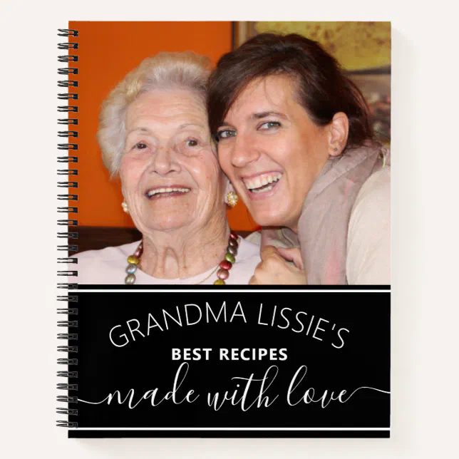 Grandma's Best Recipes Photo Cookbook Notebook | Zazzle
