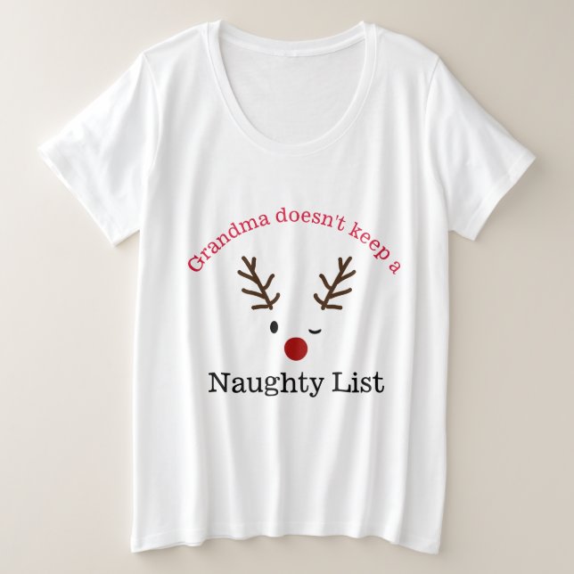 Grandma's Better than Santa Curvy Christmas Tee (Design Front)