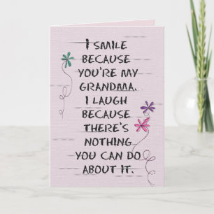 Grandma's Birthday with glitter flowers Card