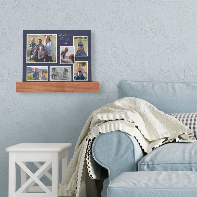Grandma's Blessing Blue Wood Rustic Family Photos Picture Ledge (Creator Uploaded)