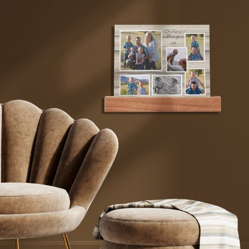 Grandmas Blessing Rustic Wood Family 6 Photos Picture Ledge