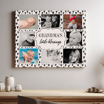 Grandma's Blessings Doodle Hearts Photo Faux Canvas Print<br><div class="desc">Celebrate the love and warmth of Grandma with this personalized photo collage canvas print. Featuring a collection of your cherished photos surrounded by a playful design of doodle hearts and the heartwarming phrase "Grandma's blessings fill our hearts, " this artwork is a treasured keepsake for any home.</div>