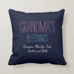 Grandma's blessings with grandkids names pillow