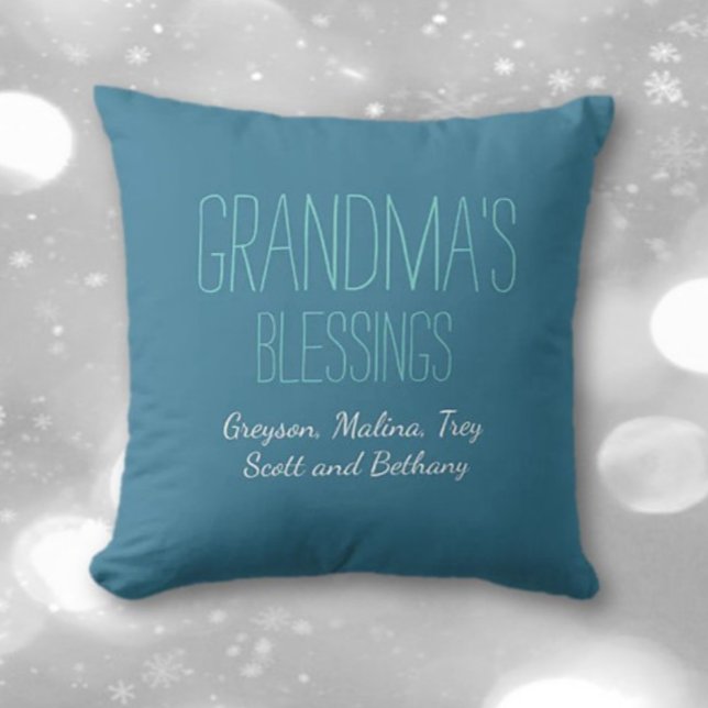 Grandma's blessings with grandkids names pillow (Creator Uploaded)