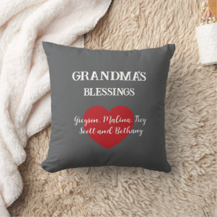 Grandma's blessings with grands names pillow