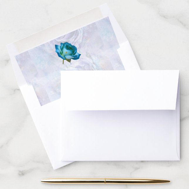 Grandma's Blue  Rose Envelope Liner (Desk)