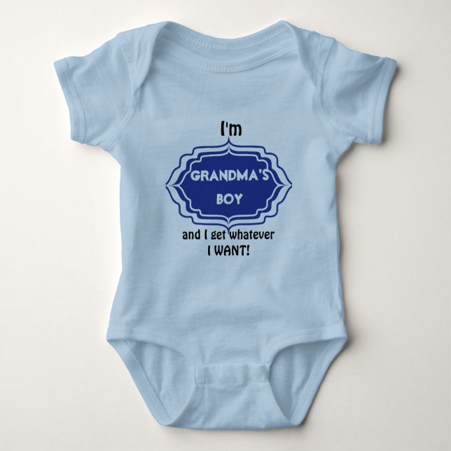 Grandma's Boy Baby Bodysuit (Front)