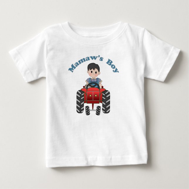Grandmas Boy Tractor Baby T-Shirt (Front)