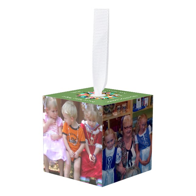Grandmas Brag Photo Cube Ornament (Front Angled)