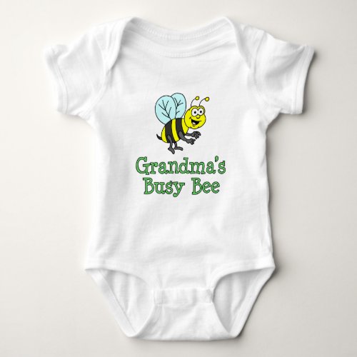 Grandmas Busy Bee Cute Cartoon Baby Bodysuit