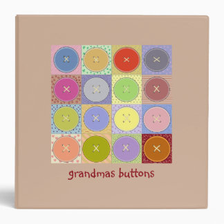 Grandmas Buttons 3-Ring Binder