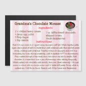 Grandma's Chocolate Mousse Recipe Magnetic Card (Front/Back)