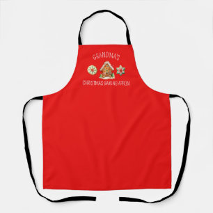 Grandma's Christmas Baking, Cookies, Red Holiday Apron