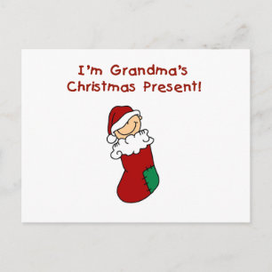 Grandma's Christmas Present Tshirts and Gifts Holiday Postcard