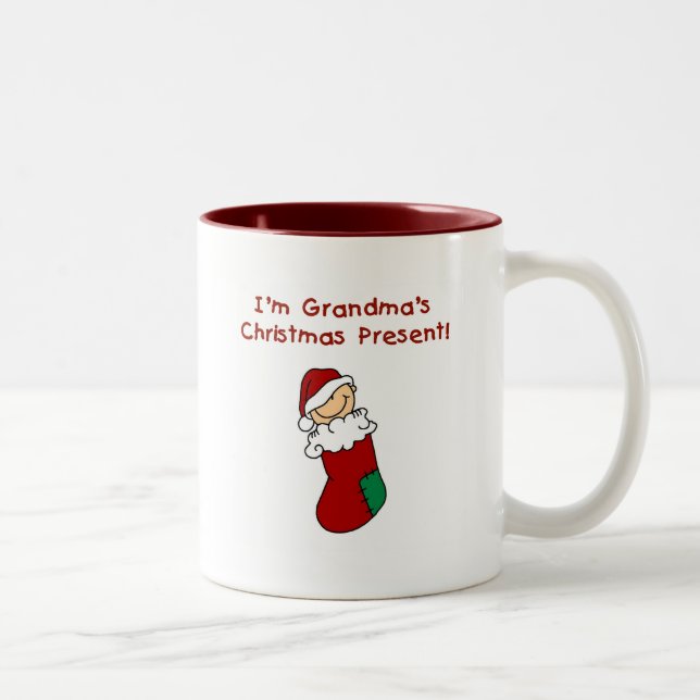 Grandma's Christmas Present Tshirts and Gifts Two-Tone Coffee Mug (Right)