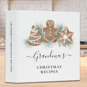 Grandma's Christmas Recipes 3 Ring Binder