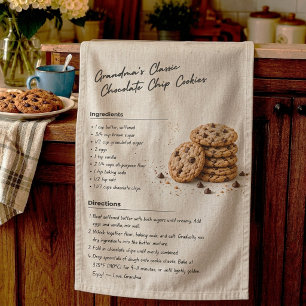 Grandma's Classic Chocolate Chip Cookies Recipe Kitchen Towel