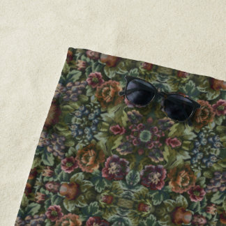 Grandma's Comfy Vintage Floral version 2 Dopp Kit Beach Towel