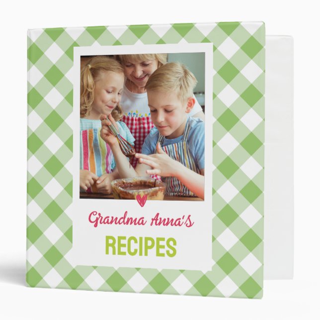 Grandma's CookBook (ADD YOU PHOTO) 3 Ring Binder (Front/Inside)