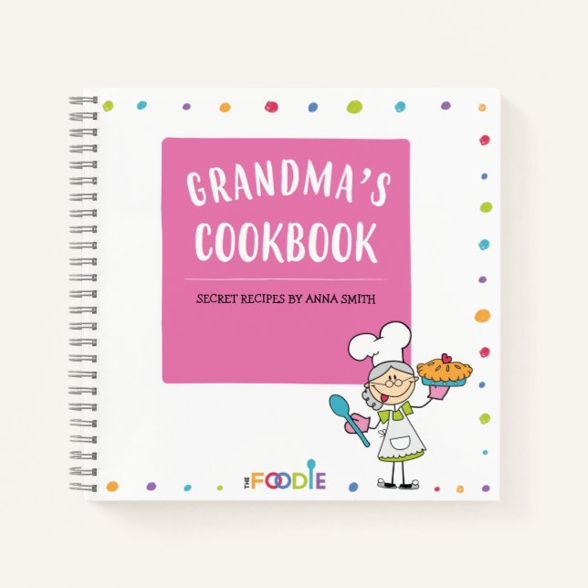  GRANDMA'S COOKBOOK Personalized Blank Recipe Book (Front)