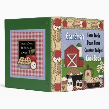 Grandma's Country Recipes Cookbook Binder by RanchLady at Zazzle