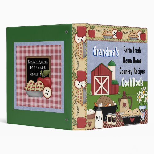 Grandmas Country Recipes Cookbook Binder