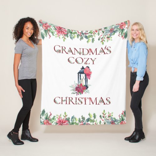 Grandmas Cozy Christmas Fleece Blanket