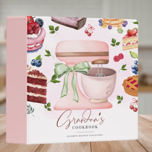 Grandma's Cupcake Kitchen Utensils Family Recipes 3 Ring Binder