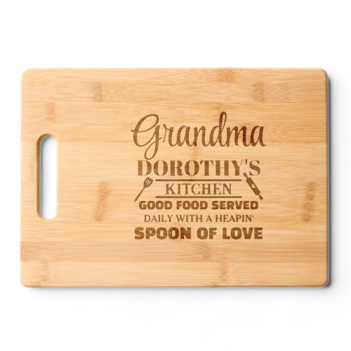 Grandmas Custom Engraved Etched Wooden Cutting Board