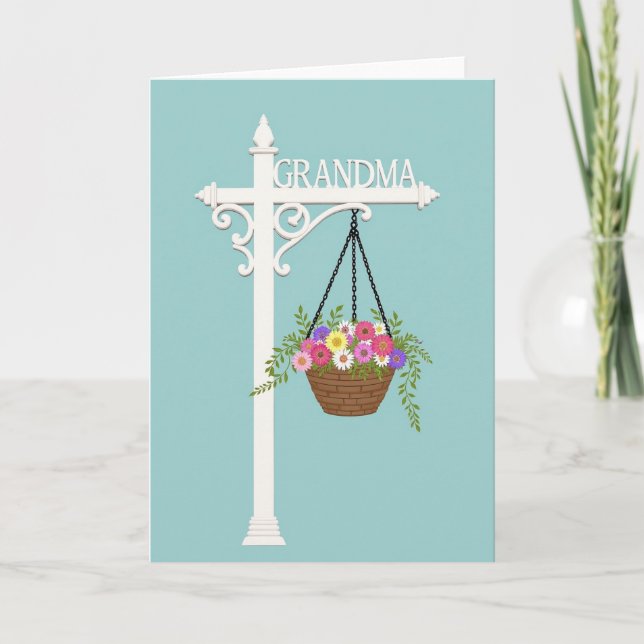 Grandmas Day Signpost Flower Card (Front)