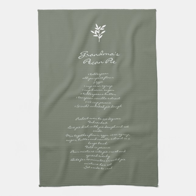 Grandma's Family Recipe Keepsake Custom Text Kitchen Towel (Vertical)