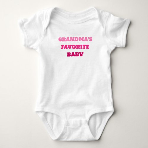 Grandmas Favorite Baby Romper Cute Pink Bodysuit