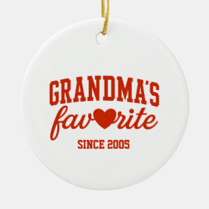 Grandma's Favorite, Funny Gift for Chistmas Ceramic Ornament