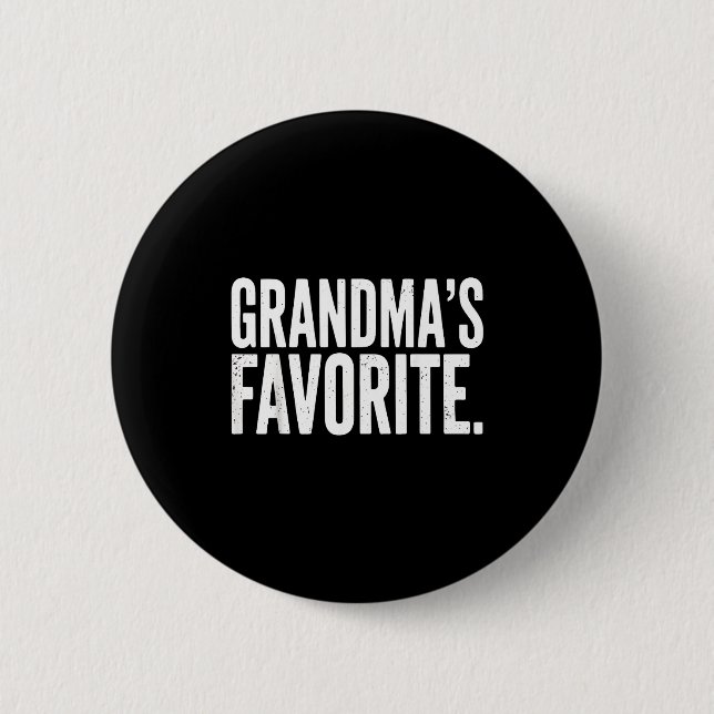 Grandma's Favorite Funny Grandparent Granhild Vint Button (Front)