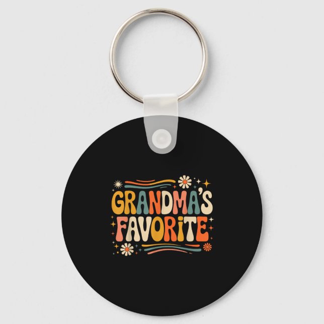 Grandmas Favorite Funny Grandparent Granhild Vinta Keychain (Front)