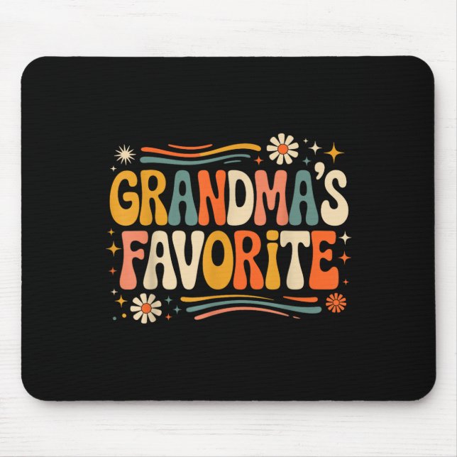 Grandmas Favorite Funny Grandparent Granhild Vinta Mouse Pad (Front)
