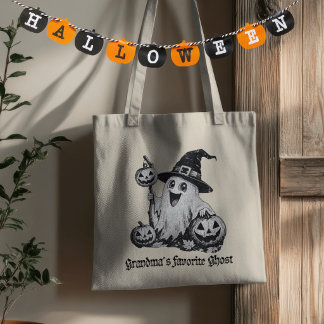 Grandma's Favorite Ghost Vintage Halloween Tote Bag