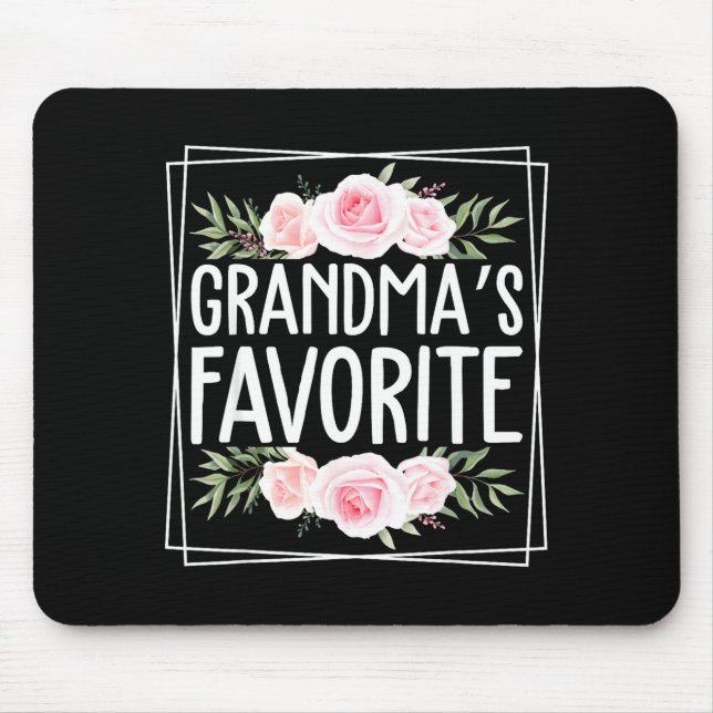 Grandma's Favorite Grandparent Granhild Humor Flor Mouse Pad (Front)