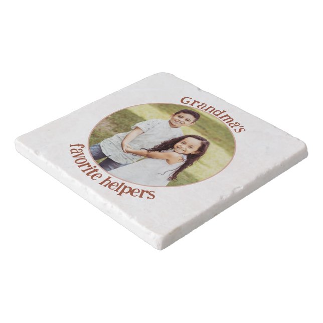 Grandma's Favorite Helpers Photo Trivet (Corner)
